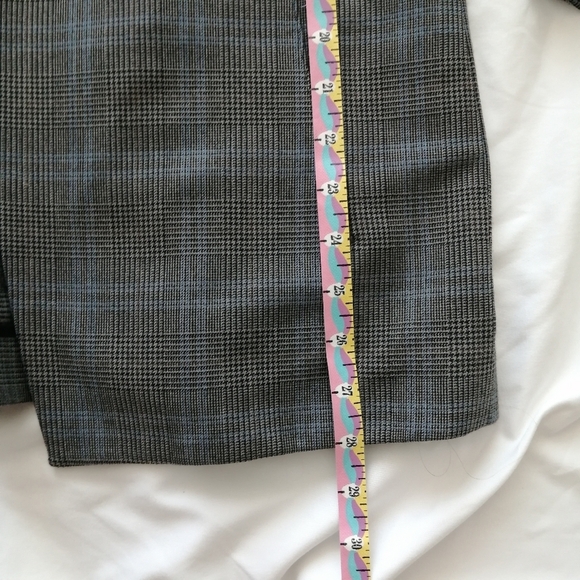 Aritzia Babaton Power Hip Blazer Macauley Glencheck Gray Blue Plaid Size 0 - Picture 16 of 17